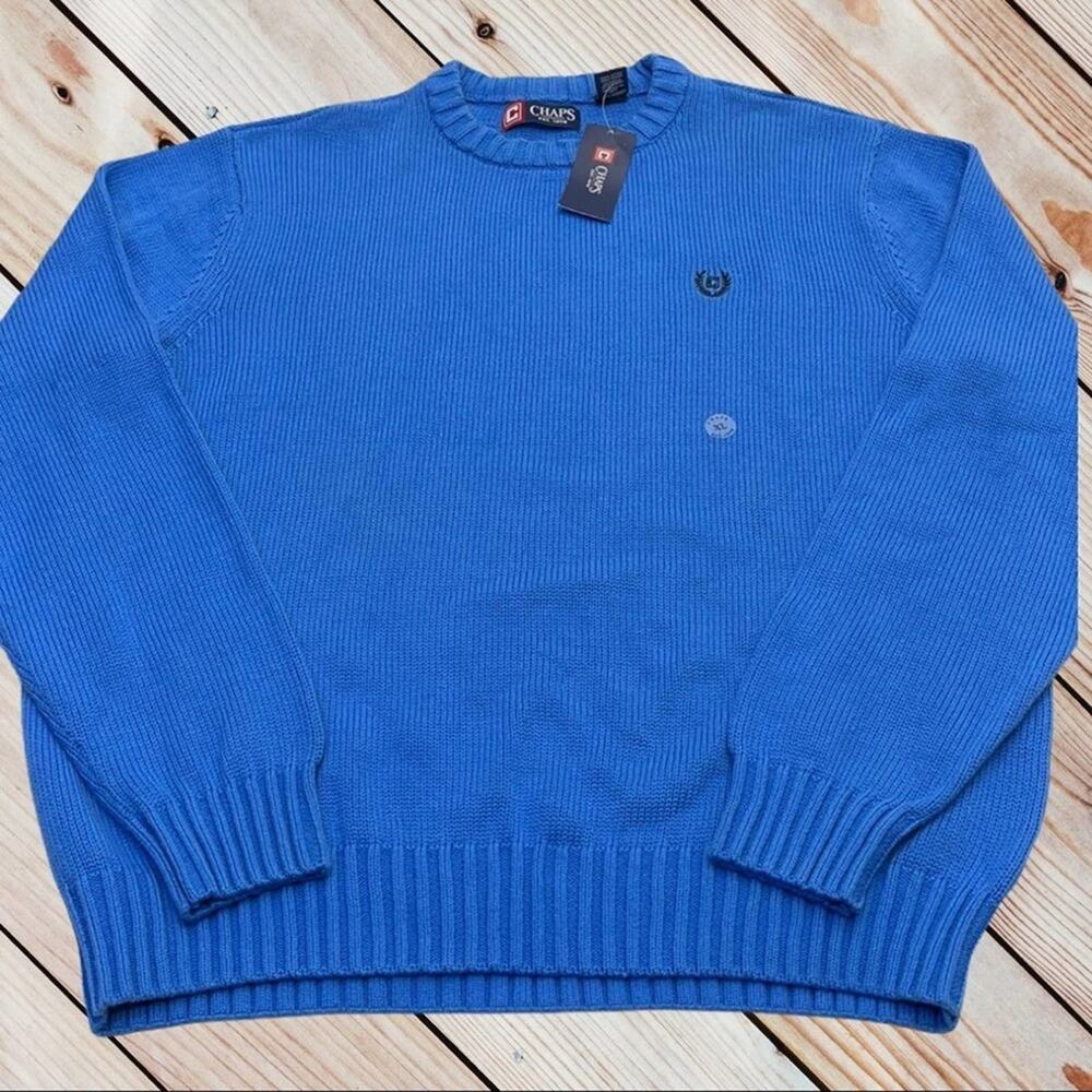 CHAPS Men’s XL Sky Blue Crew Neck Sweater
